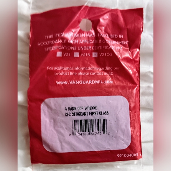 Army ACU OCP E-7 E7 Sergeant First Class SFC Rank  Hook fastener 2-pack. - Picture 5 of 5